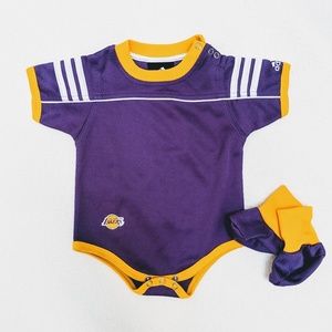 🏀Laker's baby onesie w/booties - size 3-6mo
